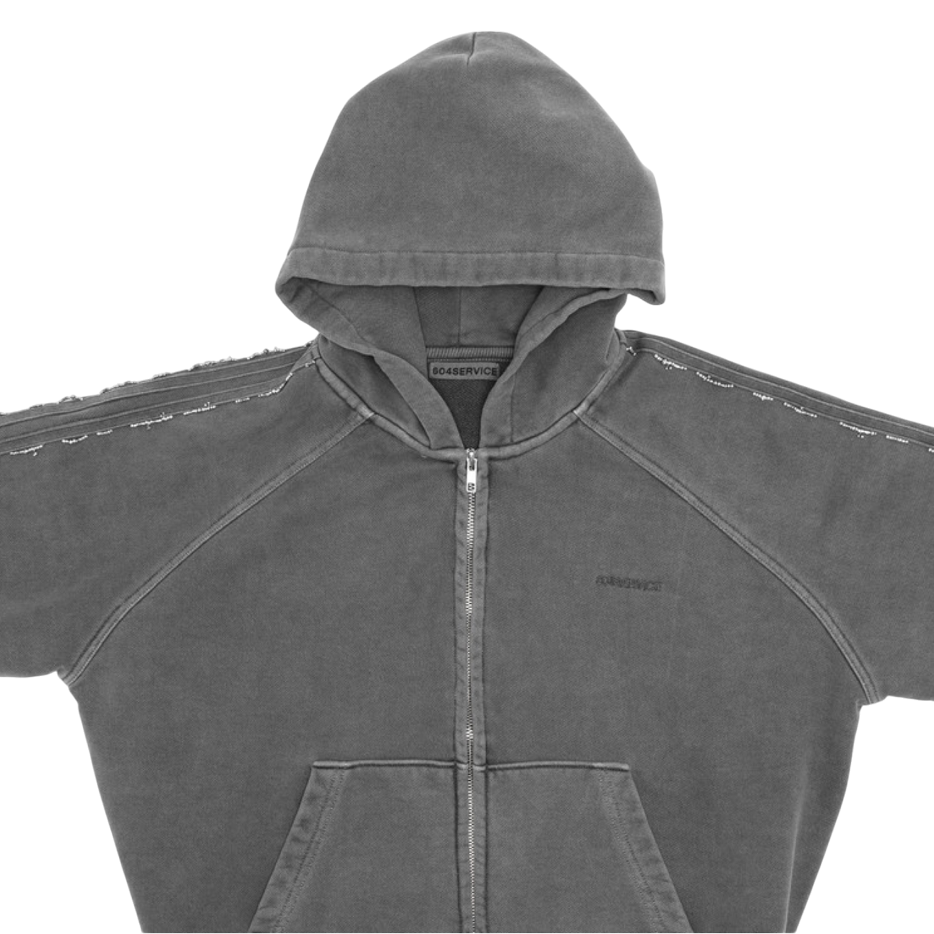 Beaded Track Hoodie in Pigment Washed Grey – L'Oeuvre