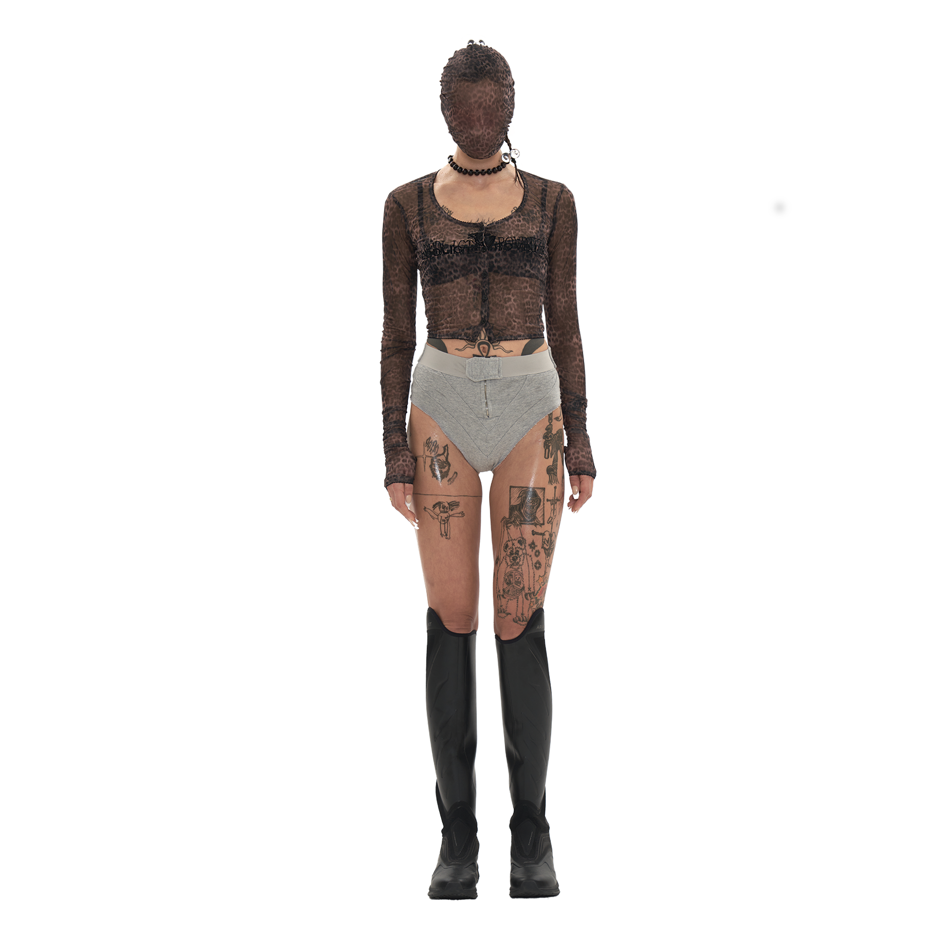 【604SERVICE】BIKER BANDING SWEAT PANTY IN MELANGE GREY Biker Banding Sweat Panty in Melange Grey – L'Oeuvre