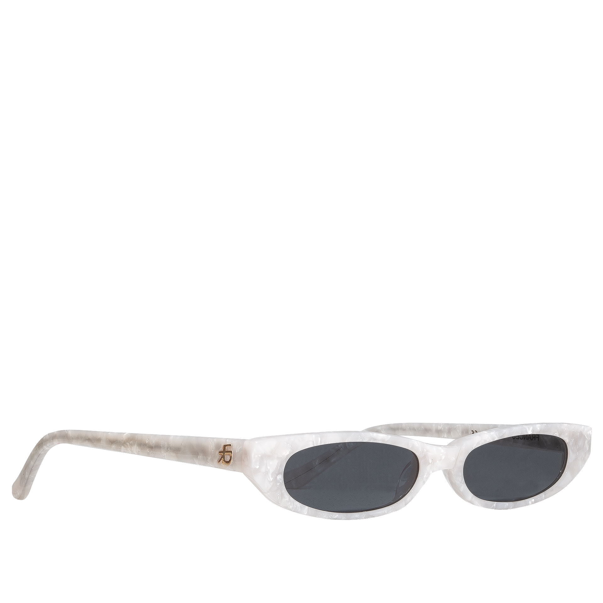 ROBERI AND FRAUD White Frances Sunglasses – L