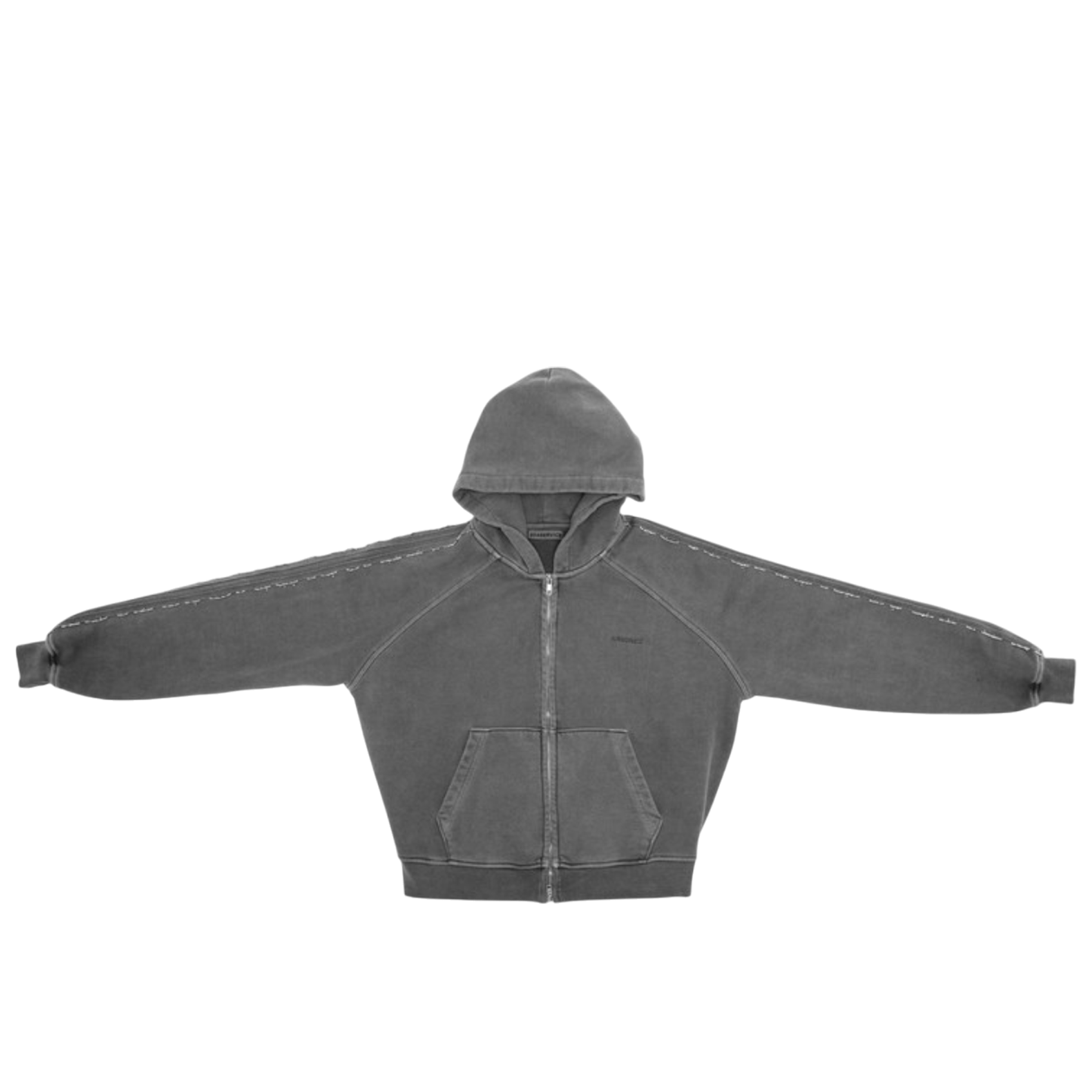 Beaded Track Hoodie in Pigment Washed Grey – L'Oeuvre