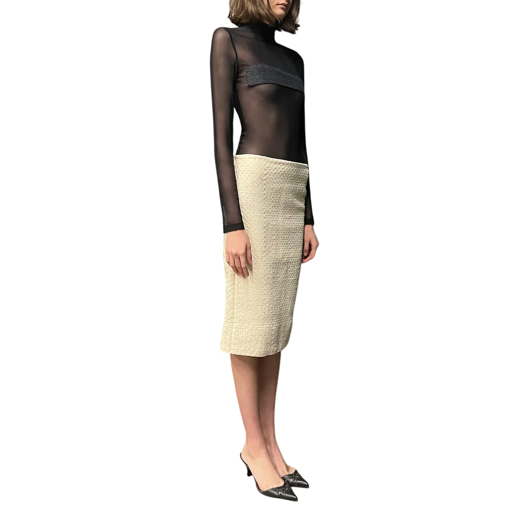 Mesh Longsleeve With Raffia Detail (Made to order) – L'Oeuvre