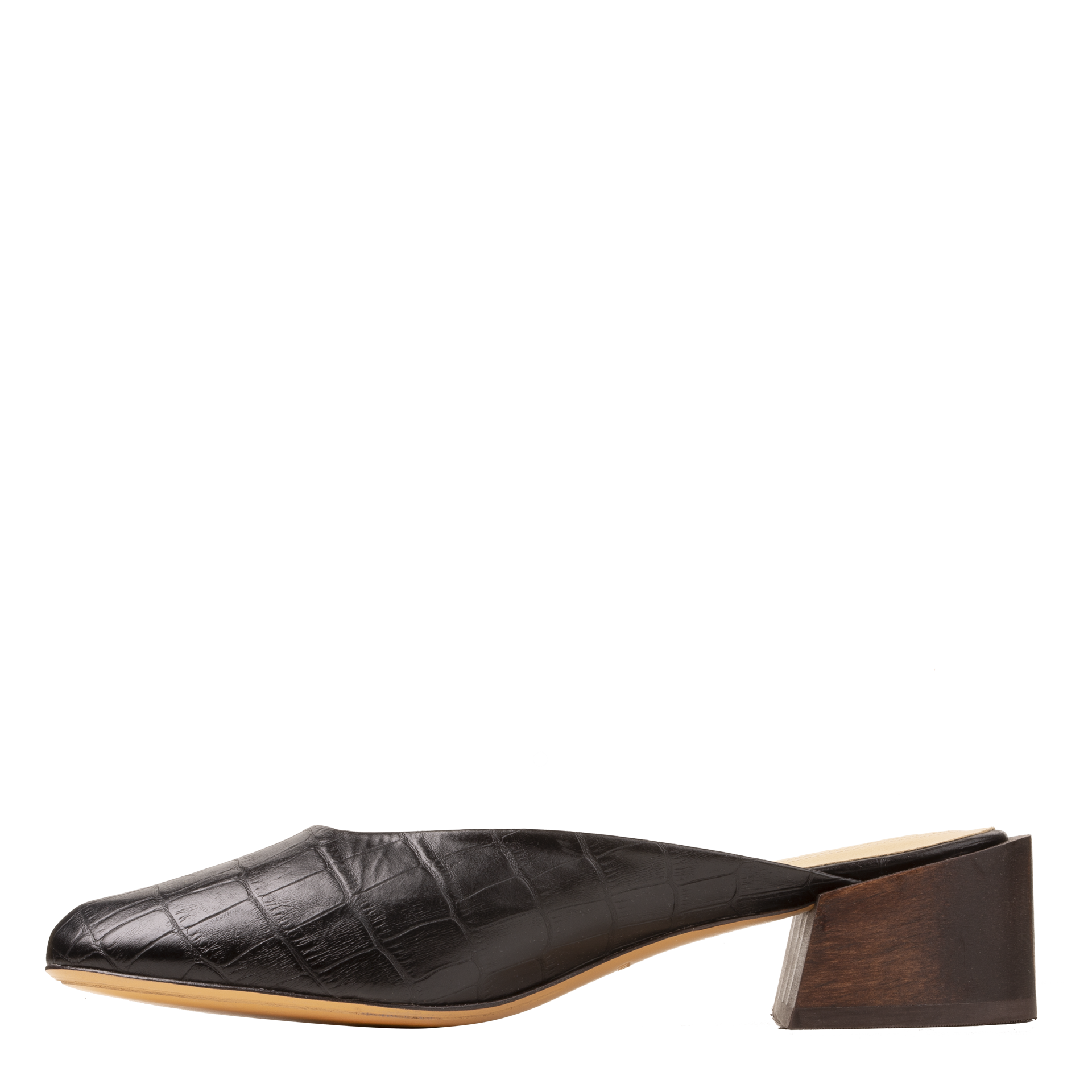 MARI GIUDICELLI Leblon Mule in Black Croco – L'Oeuvre