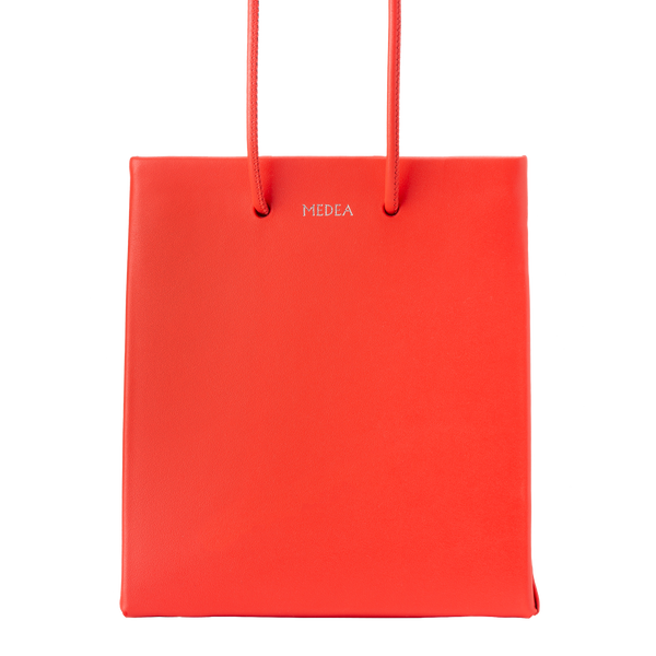 Medea logo-print leather tote - Orange