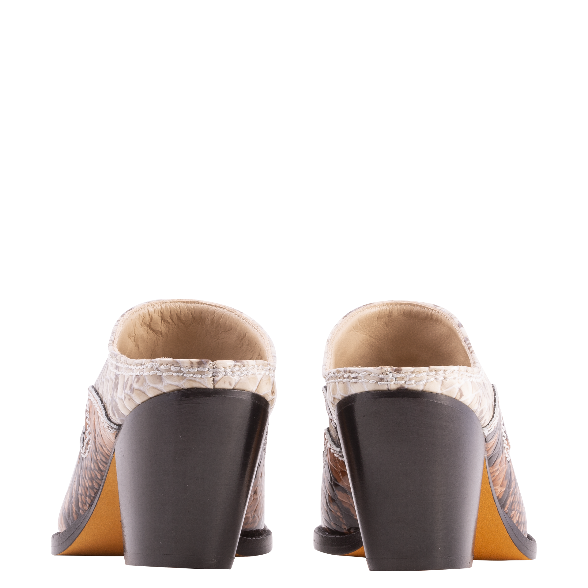 MARYAM NASSIR ZADEH Romeo Mule in Auburn Snake – L'Oeuvre